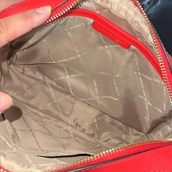 MICHAEL KORS Women’s Crossbody Bag Red Multi Canvas Leather Trim AUTHENTIC - Picture 12 of 13
